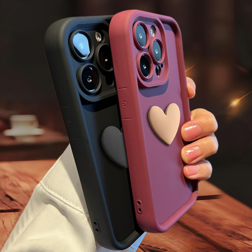 3D Love Suitable for Apple 15 Phone Protective Case Skin friendly Matte iPhone 14 ProMax Lens All Inclusive 16 by eprolo