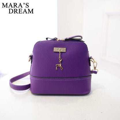 Women Leather Small Shoulder Bag Women Deer Spliced Collision Cross Body Bag Women SHhoulder Bags Girl Messenger Bag