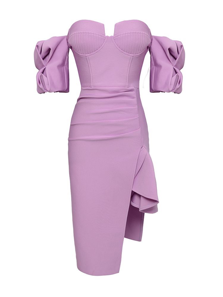 Bandage Skirt Summer New Fashion Tube Top High Slit Dress by eprolo