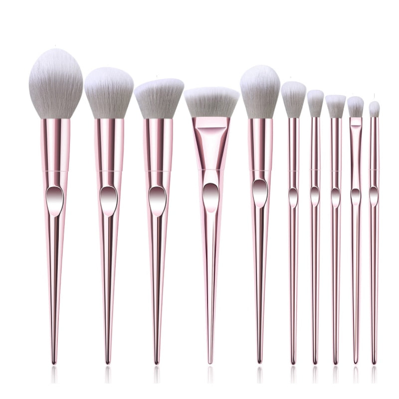 10Pcs Eye Makeup Brushes Set Eye Shadow Eyebrow Sculpting Power Brushes Facial Makeup Cosmetic Brush Tools