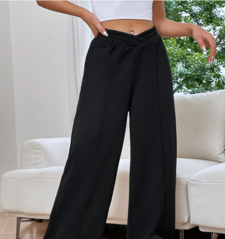 Women's loose casual pants comfortable home pants solid color casual wide leg sports pants by eprolo