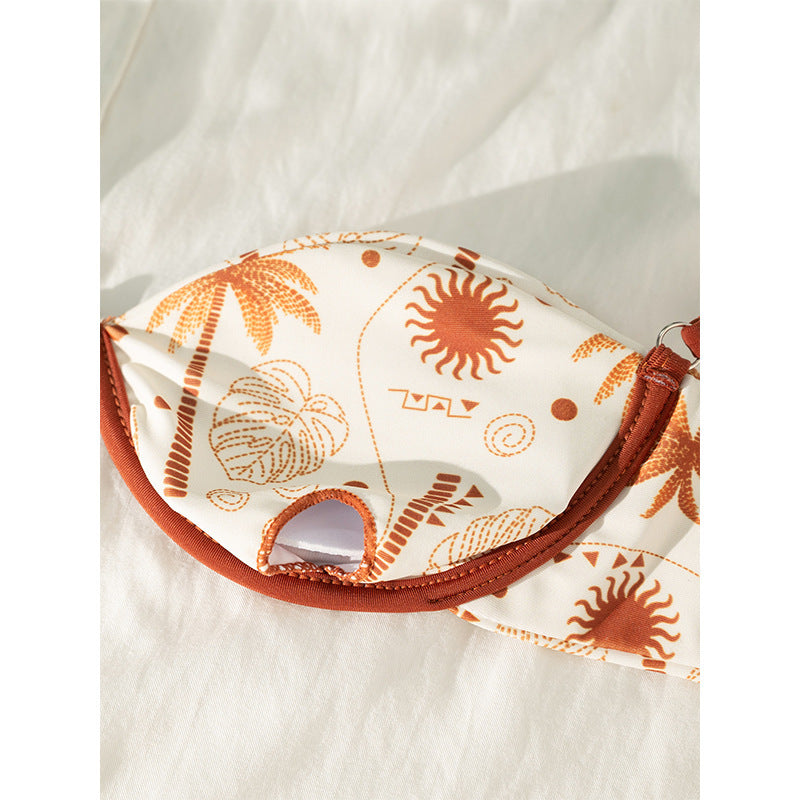 Coconut Tree Print Two-Piece Swimwear for Women, Sexy Tie-up Bikini for Beach and Hot Spring by eprolo