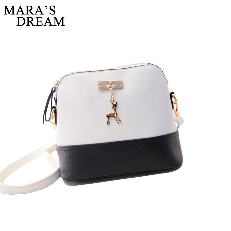 Women Leather Small Shoulder Bag Women Deer Spliced Collision Cross Body Bag Women SHhoulder Bags Girl Messenger Bag