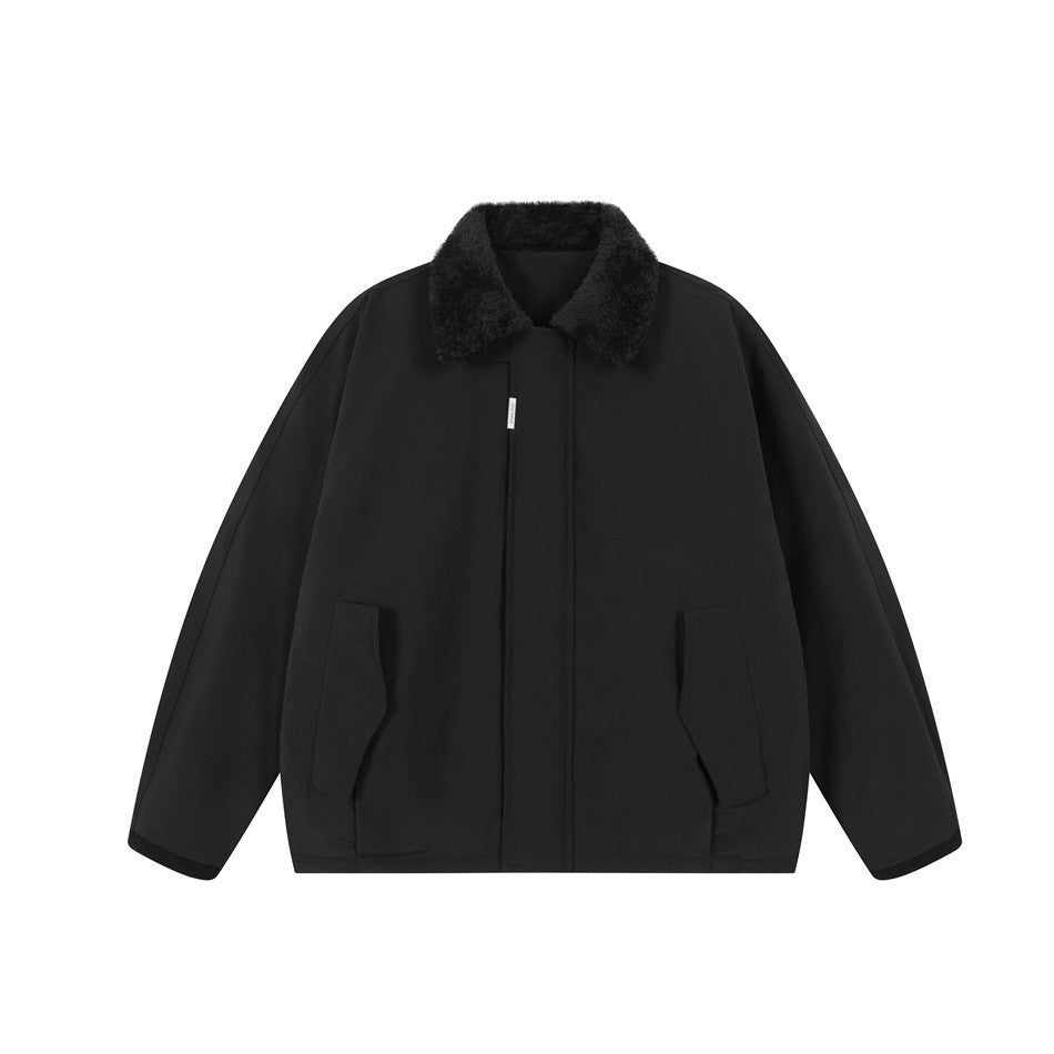Cotton Coat Loose Warm Winter Jacket with Fur Collar by eprolo