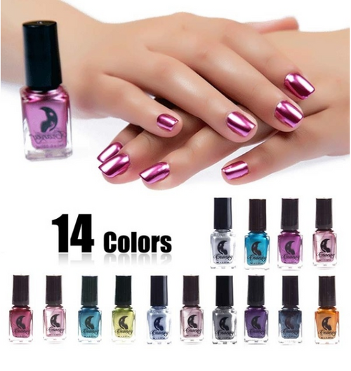 14 Color 6ML Women Fashion Sexy New Metallics Nail Polish Mirror Nail Polish Beauty Makeup Accessories by eprolo