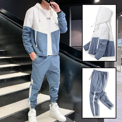 2 Piece Sets Clothes Men Streetwear Fitness Male Tracksuit convers