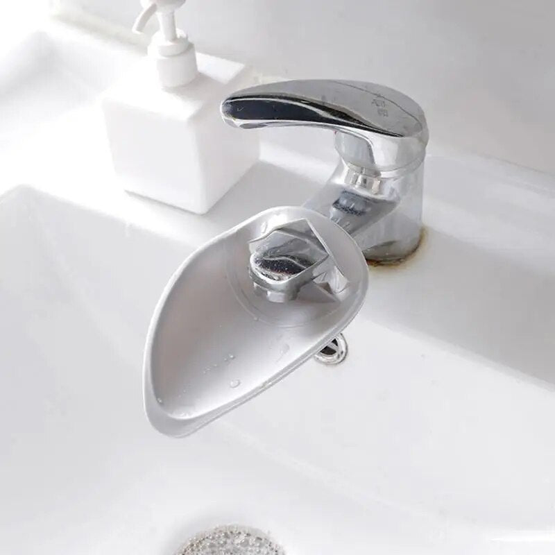 1Pcs Silicone Faucet Extender Solid Color Sink Handle Extension   Bathroom Kitchen Accessories Reach Faucet Rubber Hand Washing