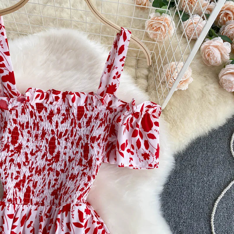 Summer 2026 Midi Dress Women Casual Off Shoulder Short Sleeve Vacation Beach Robe Female Clothing by DERILUJA LLC
