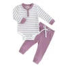 Hot Selling Drop Shipping Baby Romper Two Pieces Baby Set Wholesale New Born Baby Wear by DERILUJA LLC
