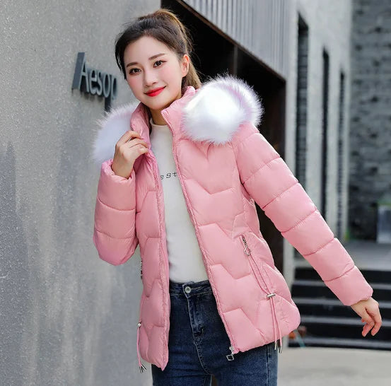 Women’s Plus-Size Hooded Down Parka – Short Winter Coat