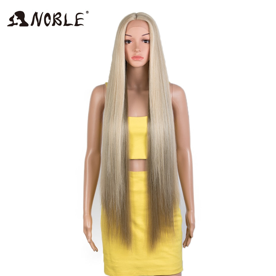 Badon marchand hair Wigs For Black Women Straight Synthetic Lace WIg 38 Inch Ombre Blonde Lace Wig Cosplay Blonde Synthetic Lace Wig