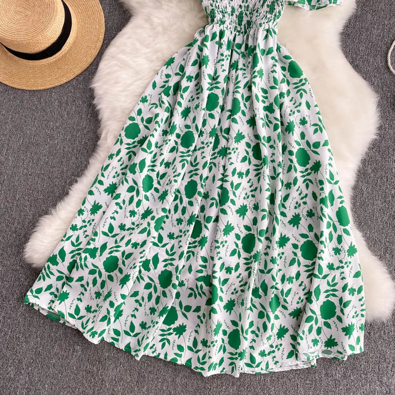 Summer 2026 Midi Dress Women Casual Off Shoulder Short Sleeve Vacation Beach Robe Female Clothing by DERILUJA LLC
