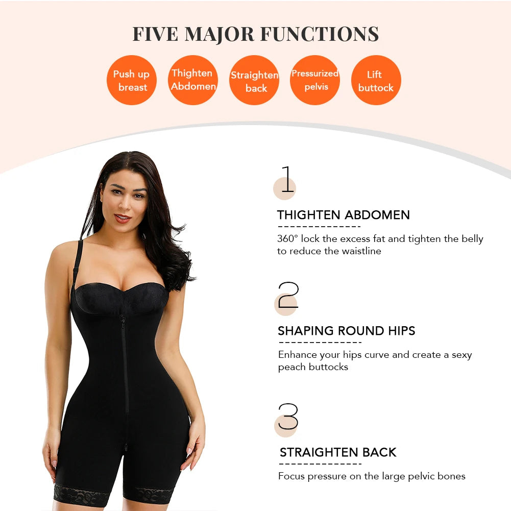 Straps Full Body Shaper Tummy Slimming Postpartum Stage 3 Girdle Push Up Butt Lifter Shapewear by DERILUJA LLC