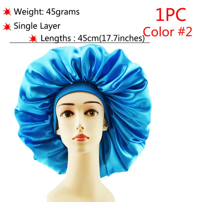 New Silk Sleeping Cap Night Hat Head Cover Bonnet Satin Cheveux Nuit For Curly Hair Care Women Beauty Maintenance Designer