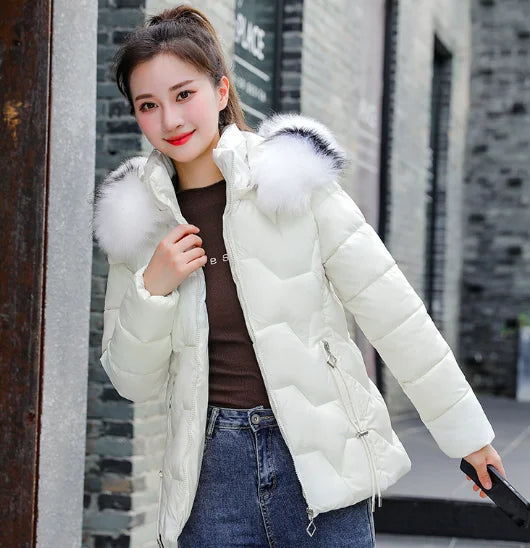Women’s Plus-Size Hooded Down Parka – Short Winter Coat