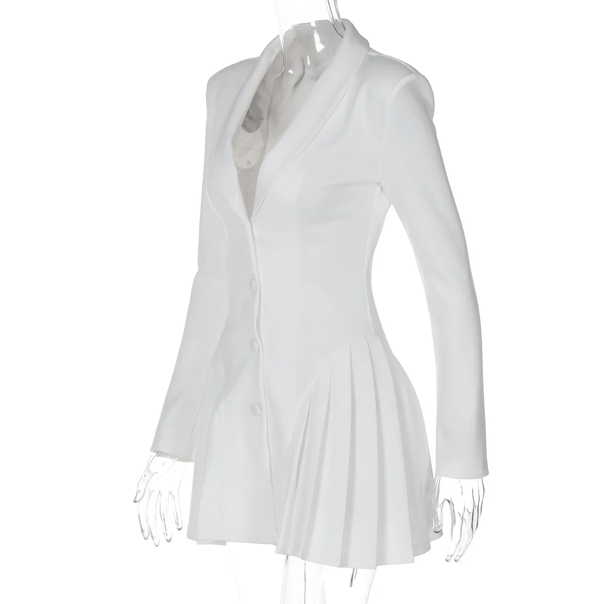 Women’s V-Neck Pleated Blazer Mini Dress