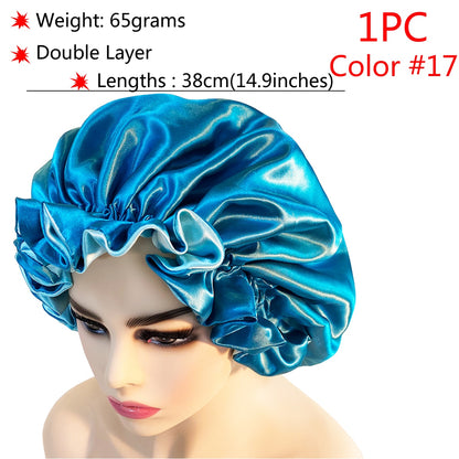 New Silk Sleeping Cap Night Hat Head Cover Bonnet Satin Cheveux Nuit For Curly Hair Care Women Beauty Maintenance Designer