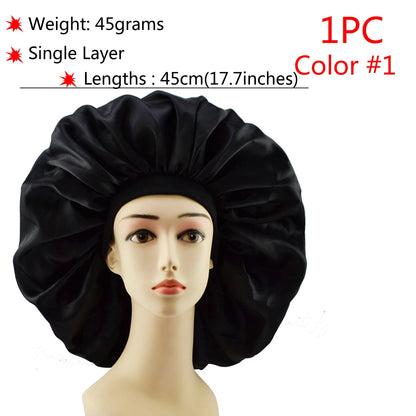 New Silk Sleeping Cap Night Hat Head Cover Bonnet Satin Cheveux Nuit For Curly Hair Care Women Beauty Maintenance Designer