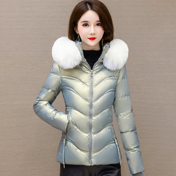 Women’s Plus-Size Hooded Down Parka – Short Winter Coat