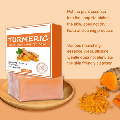 100g Turmeric Soap Body Face Cleansing Old Ginger Skin Care Moisturizing Mild Face Washing Beauty Health Acne Pore Shrink