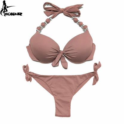 EONAR Push Up Bikini  Women Bandage Swimsuits Brazilian Cut Bottom Bikini Set Bathing Suits maillot de bain femme Swimwear