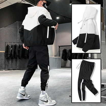 2 Piece Sets Clothes Men Streetwear Fitness Male Tracksuit convers