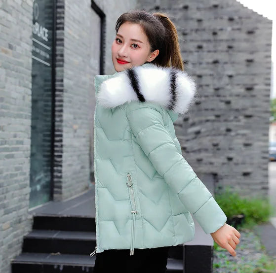 Women’s Plus-Size Hooded Down Parka – Short Winter Coat
