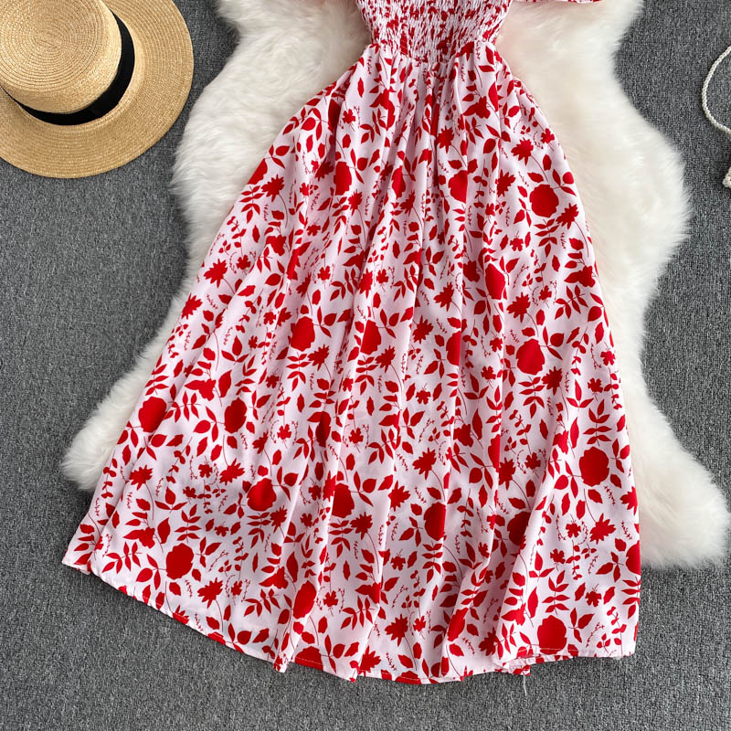 Summer 2026 Midi Dress Women Casual Off Shoulder Short Sleeve Vacation Beach Robe Female Clothing by DERILUJA LLC