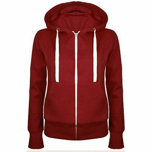 2023 Fashion Trend Zipper Hooded Long-sleeved Plus Cashmere Sweater Coat by My Store