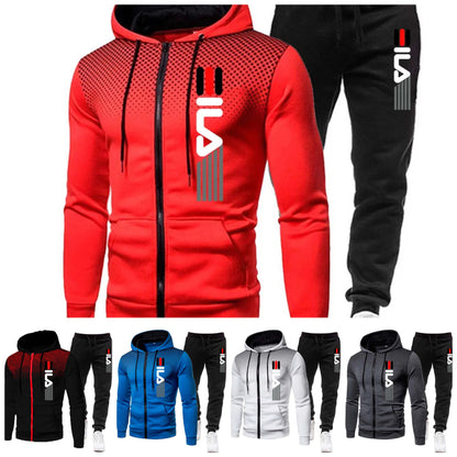 New Fashion Hoodie Fitness Gym Clothing Men Running Set Sportswear bon