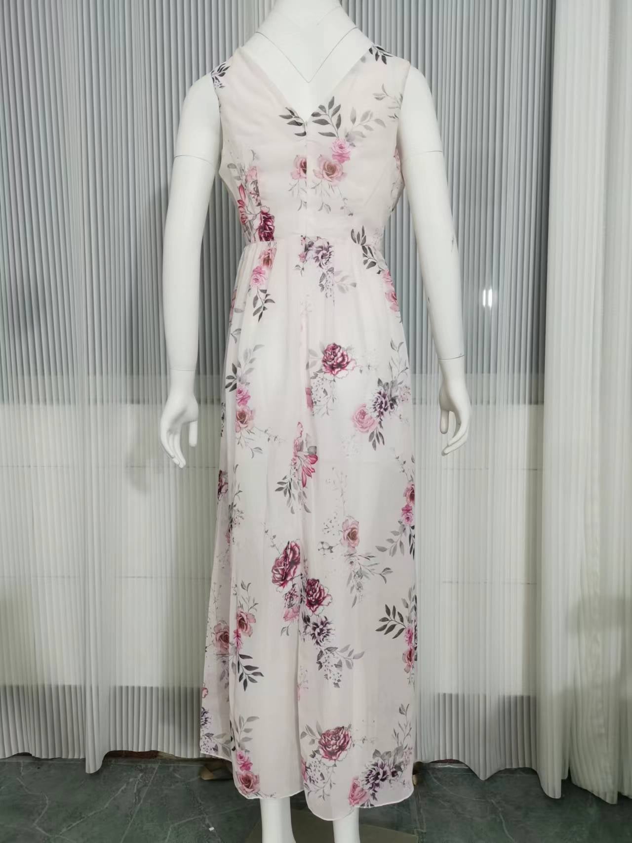 Dress Summer 2023 New Independent Station Wish Amazon Chiffon Print Strap Skirt Foreign Trade Women's Skirt by DERILUJA LLC