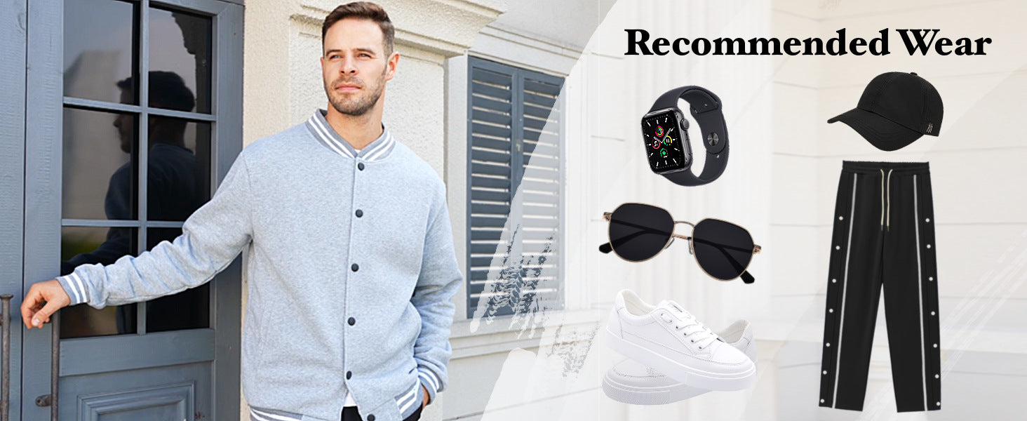 Cross-Border Men's Autumn and Winter Fleece American Retro Baseball Jacket Loose Casual Stand Collar Single-Breasted Men's Coat by DERILUJA LLC