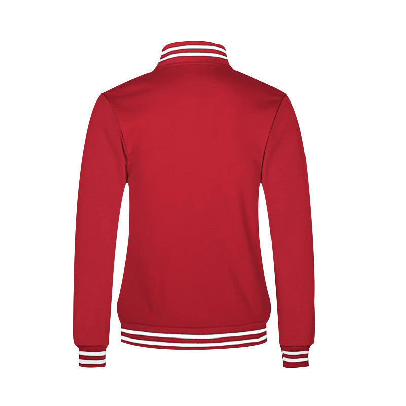 Cross-Border Men's Autumn and Winter Fleece American Retro Baseball Jacket Loose Casual Stand Collar Single-Breasted Men's Coat by DERILUJA LLC