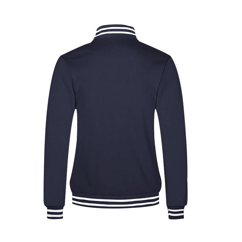 Cross-Border Men's Autumn and Winter Fleece American Retro Baseball Jacket Loose Casual Stand Collar Single-Breasted Men's Coat by DERILUJA LLC