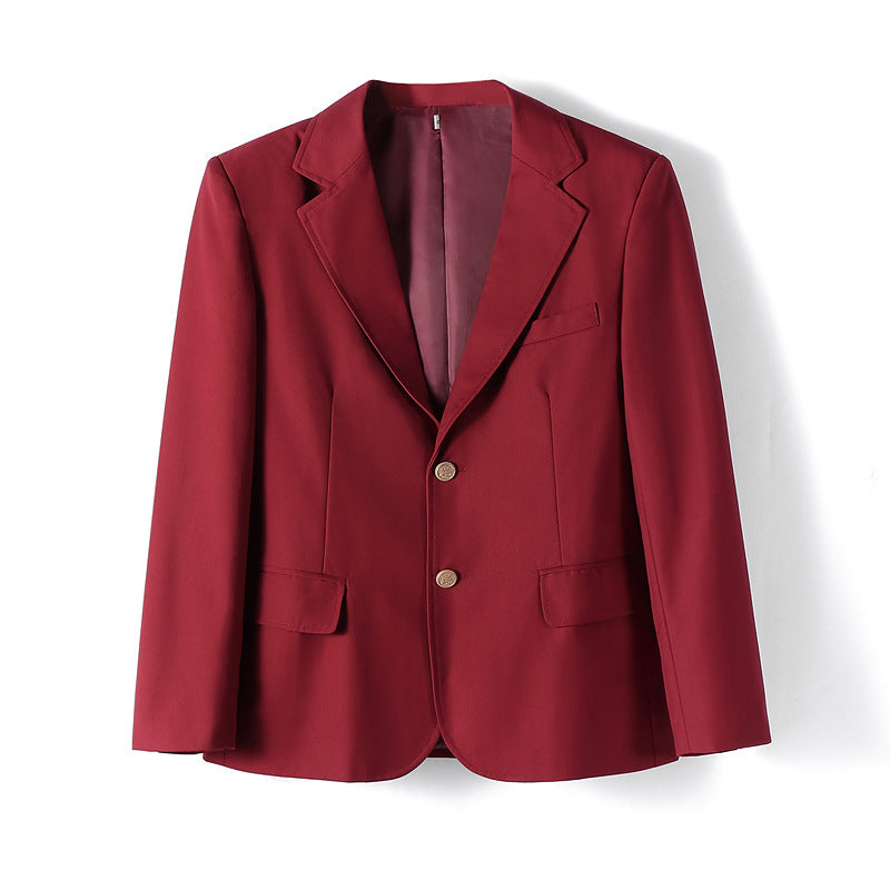Unisex Preppy School Uniform Blazer – Multiple Trim Styles — Men’s Classic Burgundy