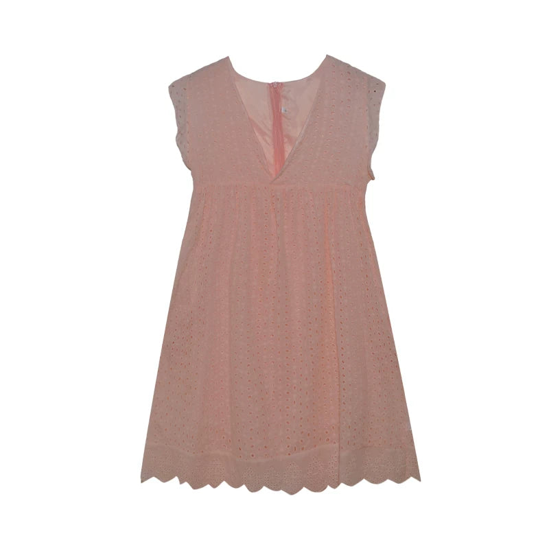 2026 Lace Jacquard Hollowed out V-neck Dress with Pocket Lining Shorts New Women's Fashion Elegant Casual Dress by DERILUJA LLC