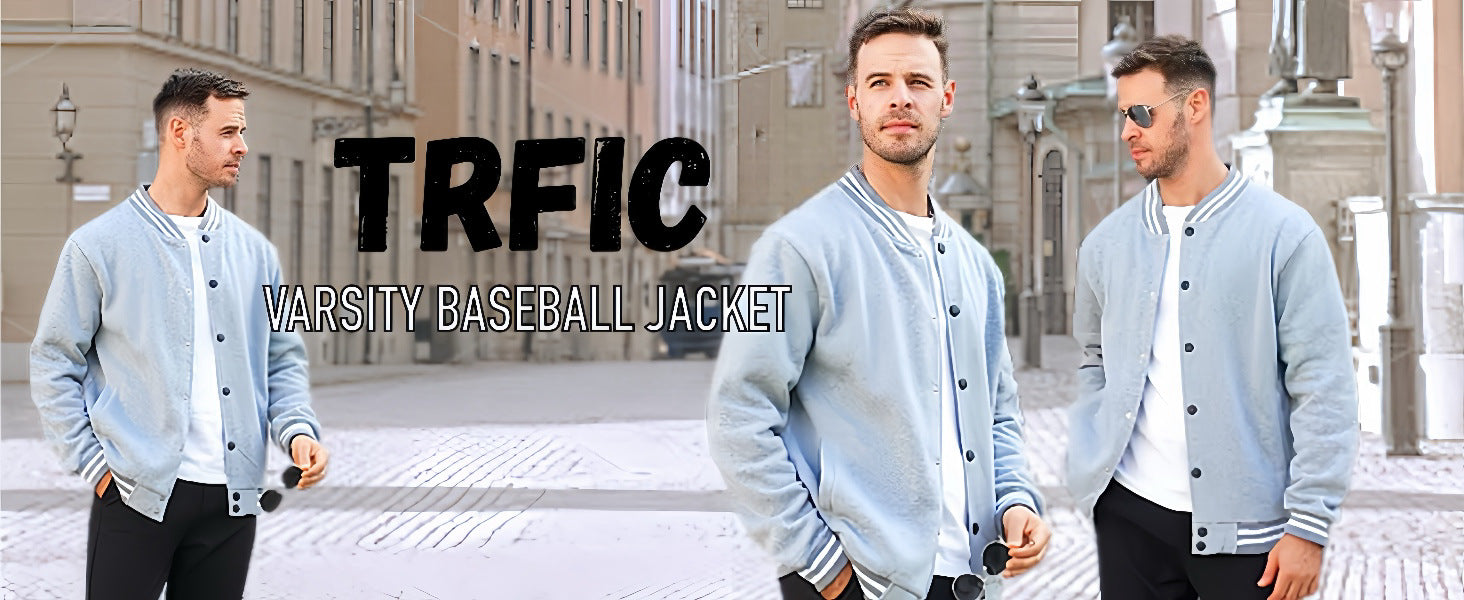 Cross-Border Men's Autumn and Winter Fleece American Retro Baseball Jacket Loose Casual Stand Collar Single-Breasted Men's Coat by DERILUJA LLC