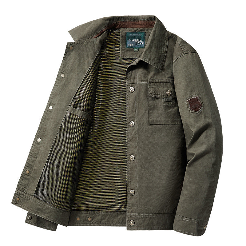 Men’s Turn-Down Collar Casual Jacket – Lightweight Fall Layer