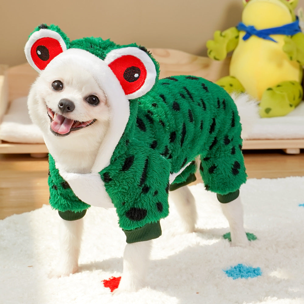 Cross-Border Pet Dog Clothes, Cat Autumn and Winter Four-Legged Cotton Coat, Cartoon Transformation Clothing, Cat Clothing, Dog Clothing Supplies by DERILUJA LLC