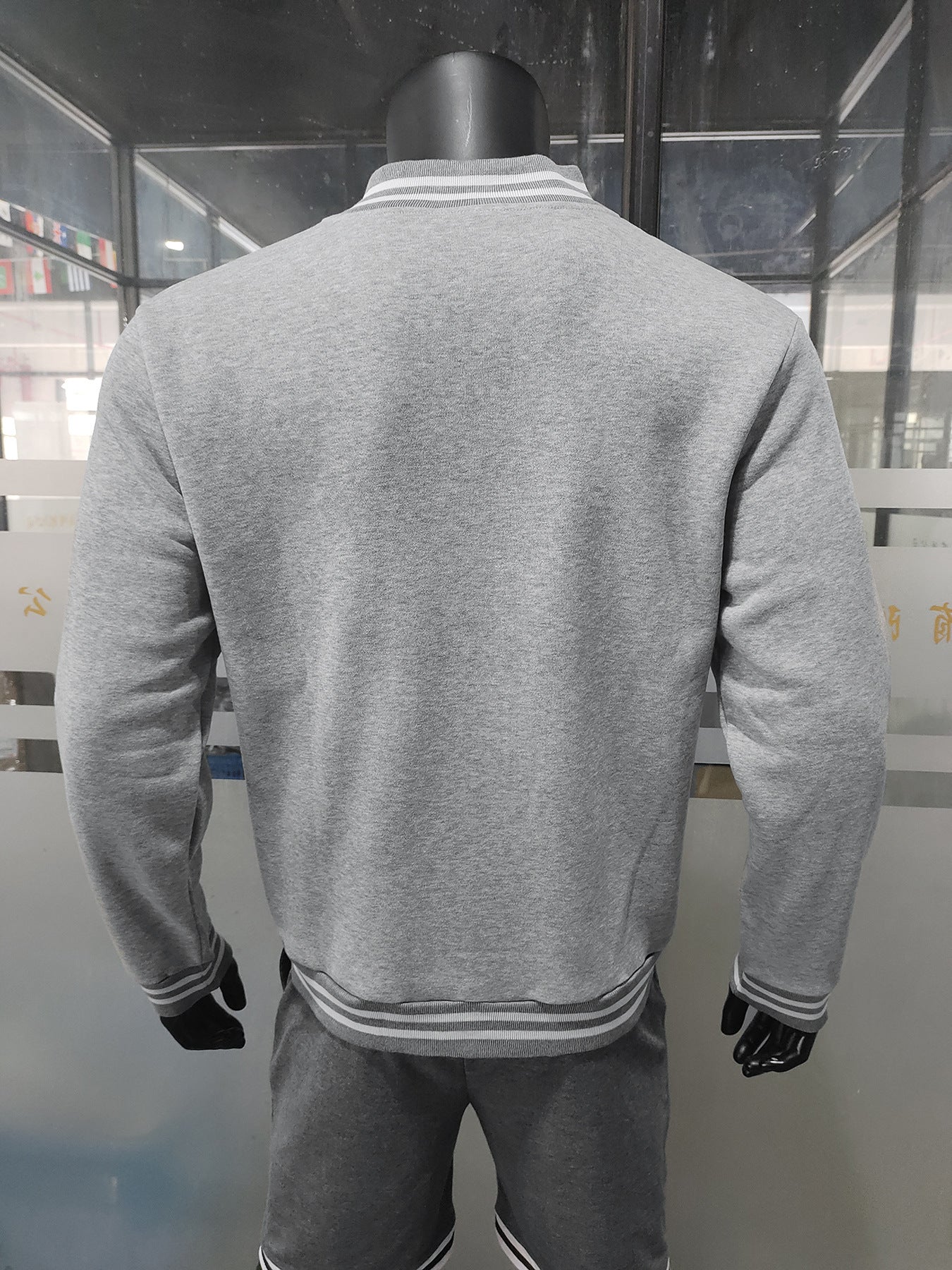 Cross-Border Men's Autumn and Winter Fleece American Retro Baseball Jacket Loose Casual Stand Collar Single-Breasted Men's Coat by DERILUJA LLC