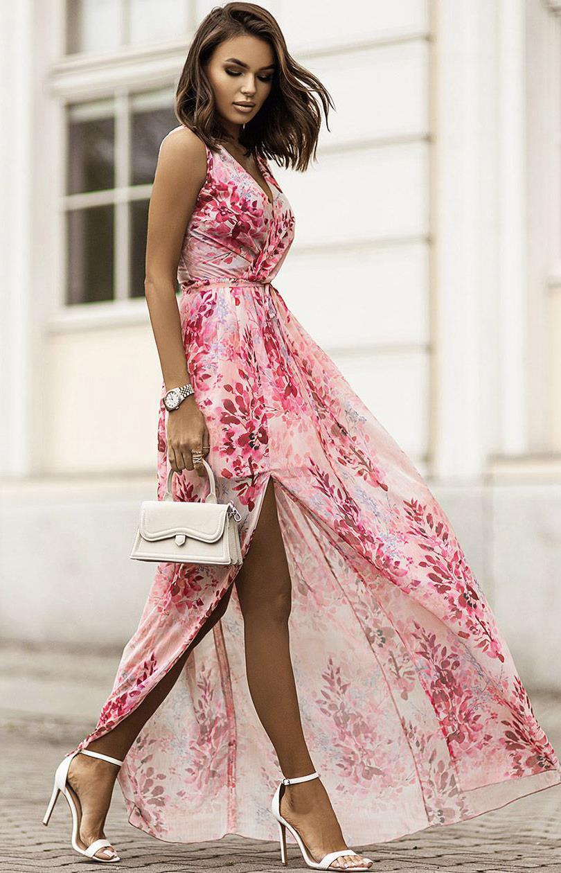 Dress Summer 2023 New Independent Station Wish Amazon Chiffon Print Strap Skirt Foreign Trade Women's Skirt by DERILUJA LLC