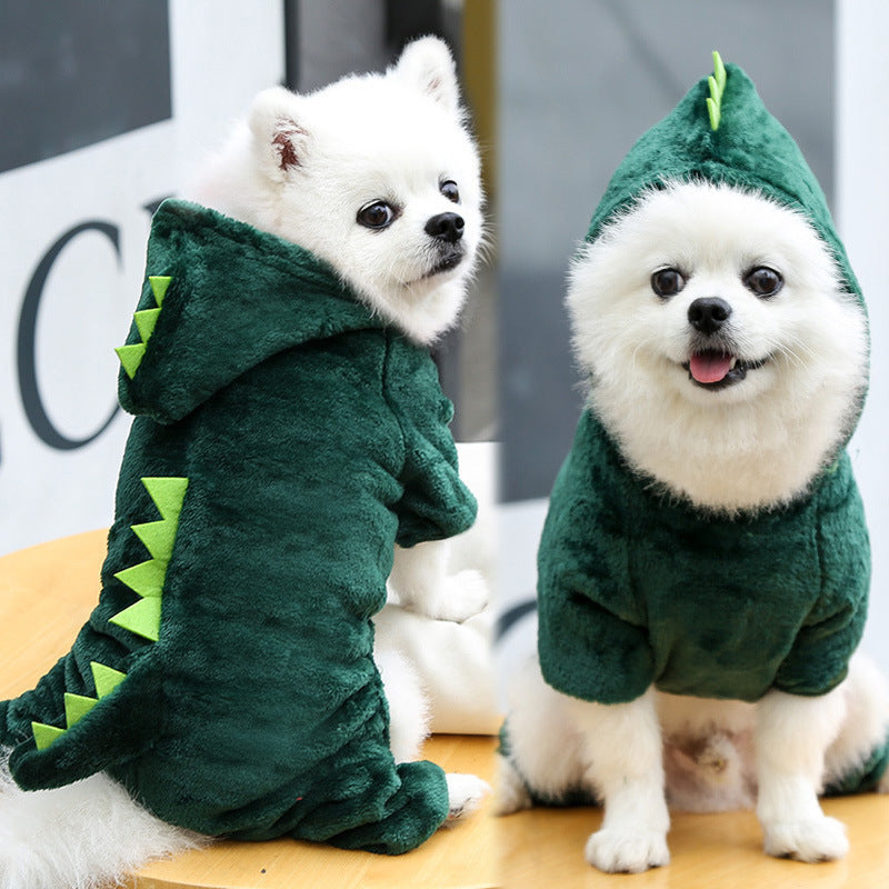 Cross-Border Pet Dog Clothes, Cat Autumn and Winter Four-Legged Cotton Coat, Cartoon Transformation Clothing, Cat Clothing, Dog Clothing Supplies by DERILUJA LLC