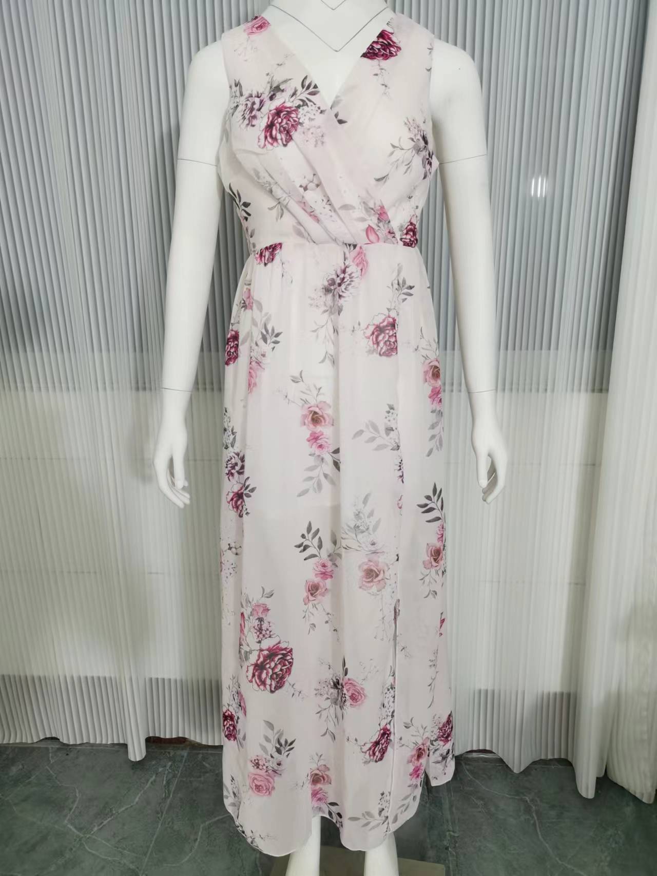 Dress Summer 2023 New Independent Station Wish Amazon Chiffon Print Strap Skirt Foreign Trade Women's Skirt by DERILUJA LLC