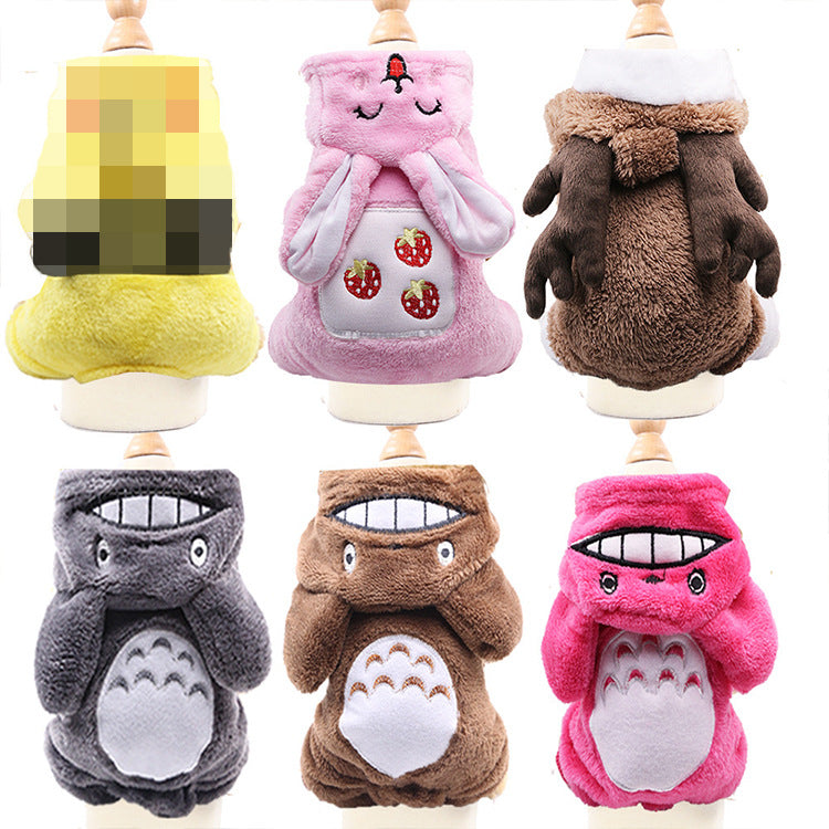 Cross-Border Pet Dog Clothes, Cat Autumn and Winter Four-Legged Cotton Coat, Cartoon Transformation Clothing, Cat Clothing, Dog Clothing Supplies by DERILUJA LLC
