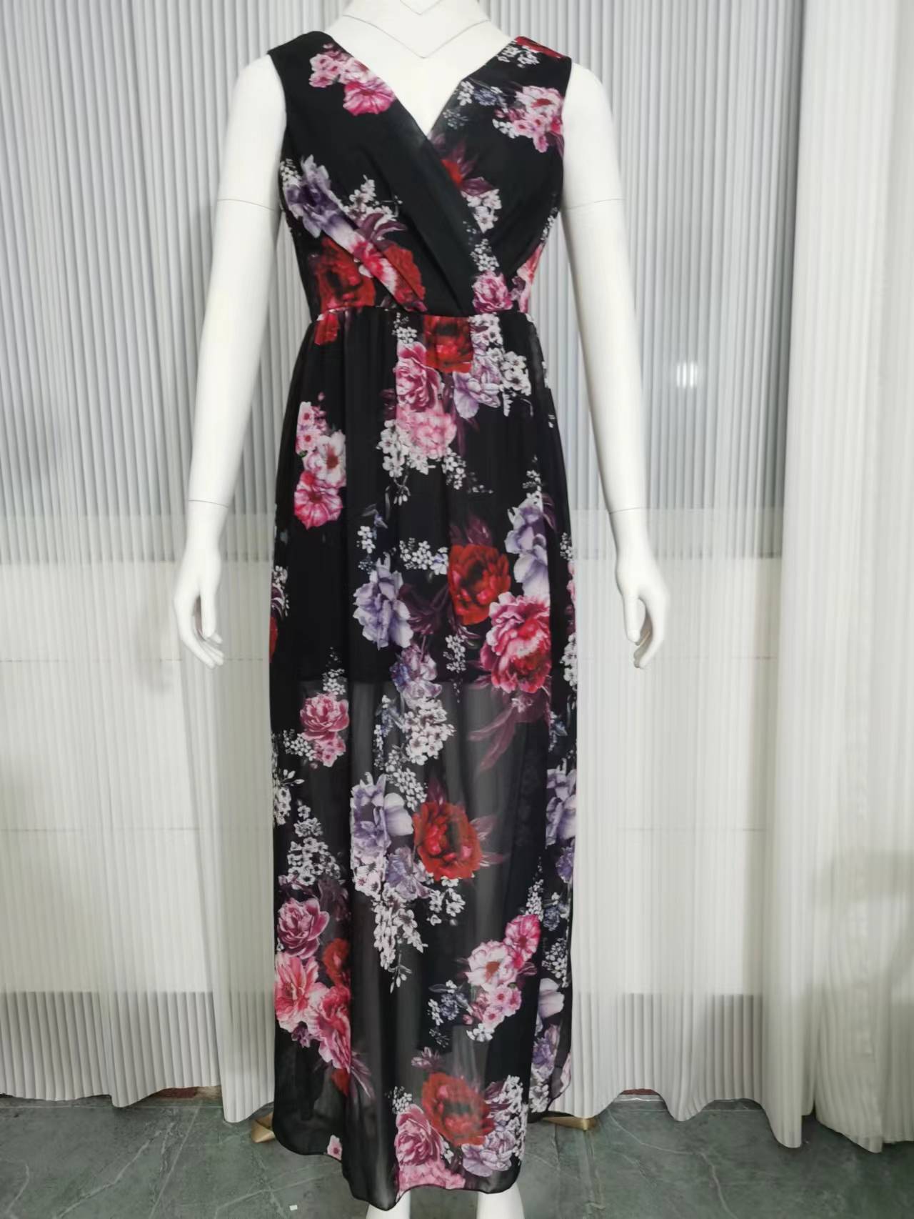 Dress Summer 2023 New Independent Station Wish Amazon Chiffon Print Strap Skirt Foreign Trade Women's Skirt by DERILUJA LLC