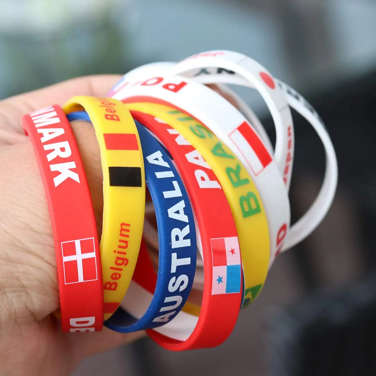 2pcs Haiti Flag Silicone Bracelets Sport Game Wristband National Flags Wrist Strap for Men Women Rubber Band Fashion Accessories by DERILUJA LLC