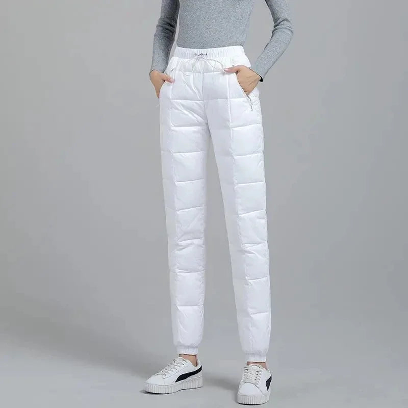 Women Casual Cotton Pantalones Oversize 4XL Warm Winter Jogger Pants Windproof Elastic High Waist Sweatpants Snow Wear Capris by DERILUJA LLC