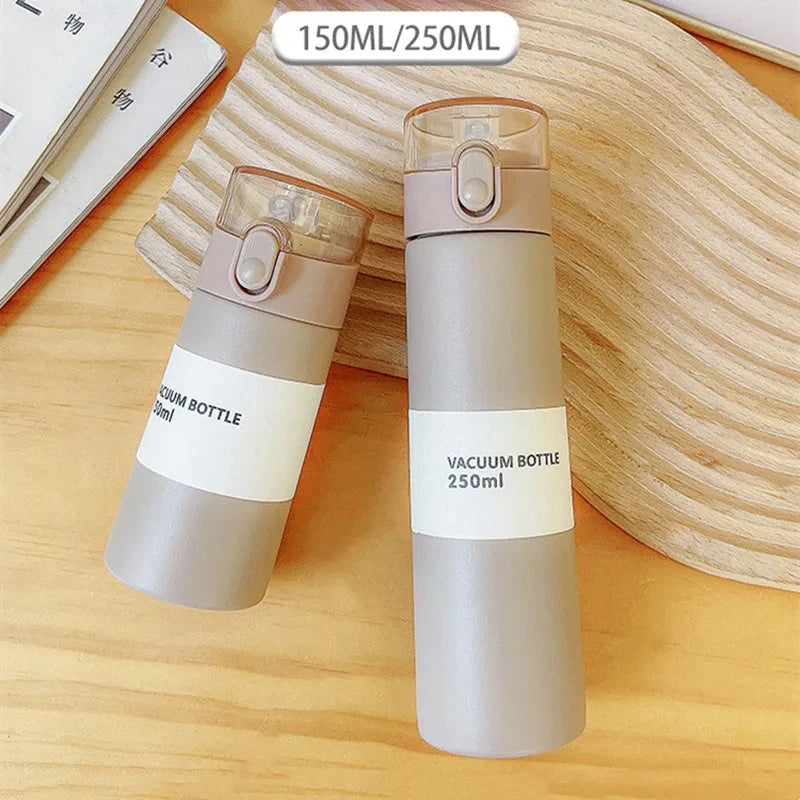 150ml/250mlml Fashion Mini Stainless Steel 304 Vacuum Flask With Straw Portable Pocket Thermos Mug Travel Thermal Water Bottle