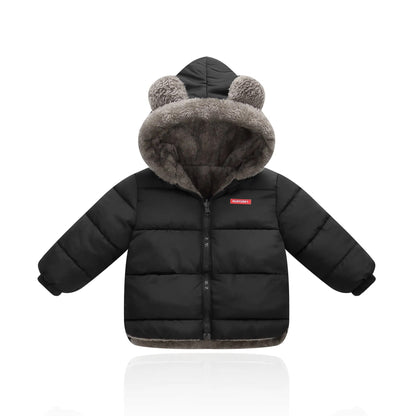 Baby Boys Girls Cotton Clothing Down Jackets Toddler Winter Thicken Velvet Warm Coat Hooded Kids Children Clothes Outwear 1-6yrs