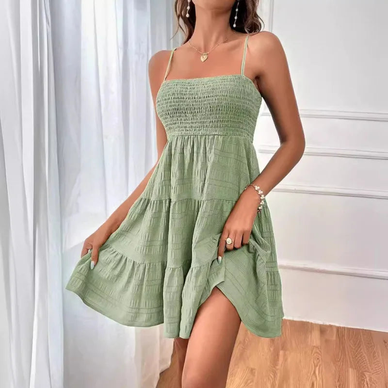 Dress Summer Casual Vacation Beach Wear by DERILUJA LLC